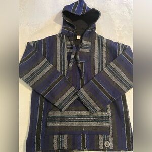 Orizaba Original Baja Hoodie Mens XL Jerga Mexican Blanket Hippie Boho